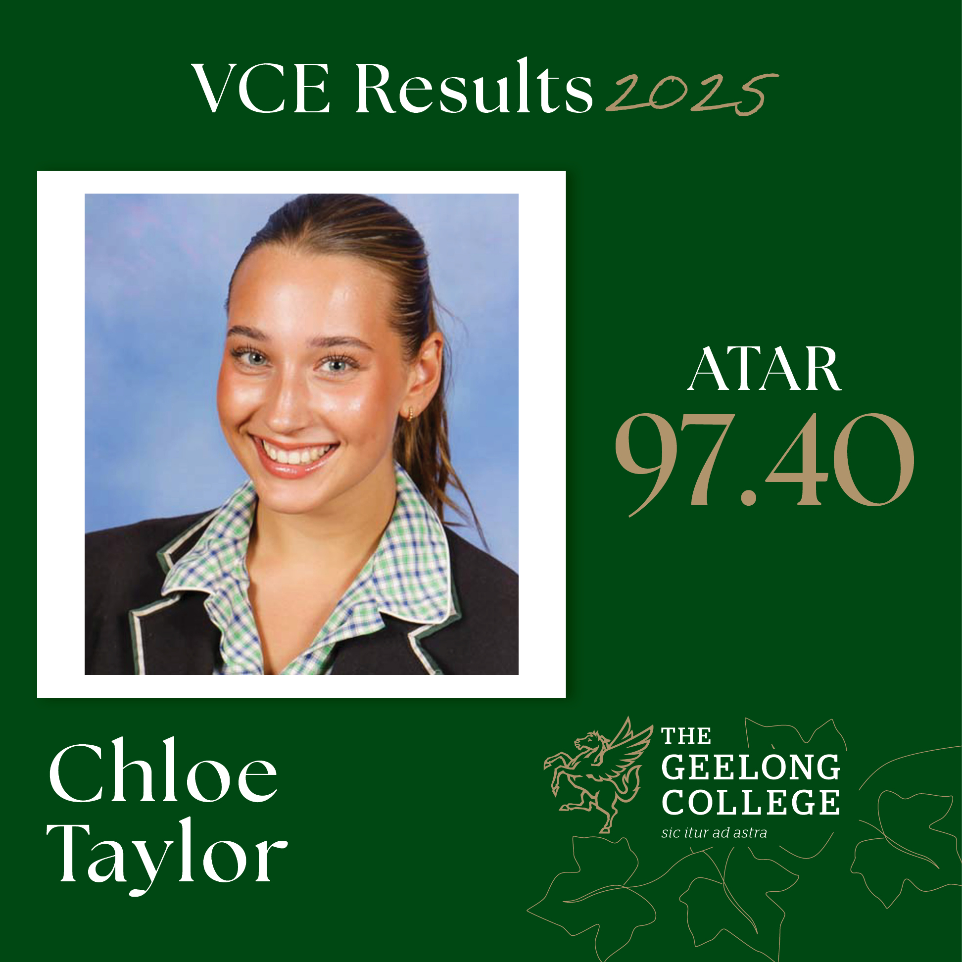 VCE Results social media tile_Chloe_Taylor VCE Results social media tile_Chloe_Taylor