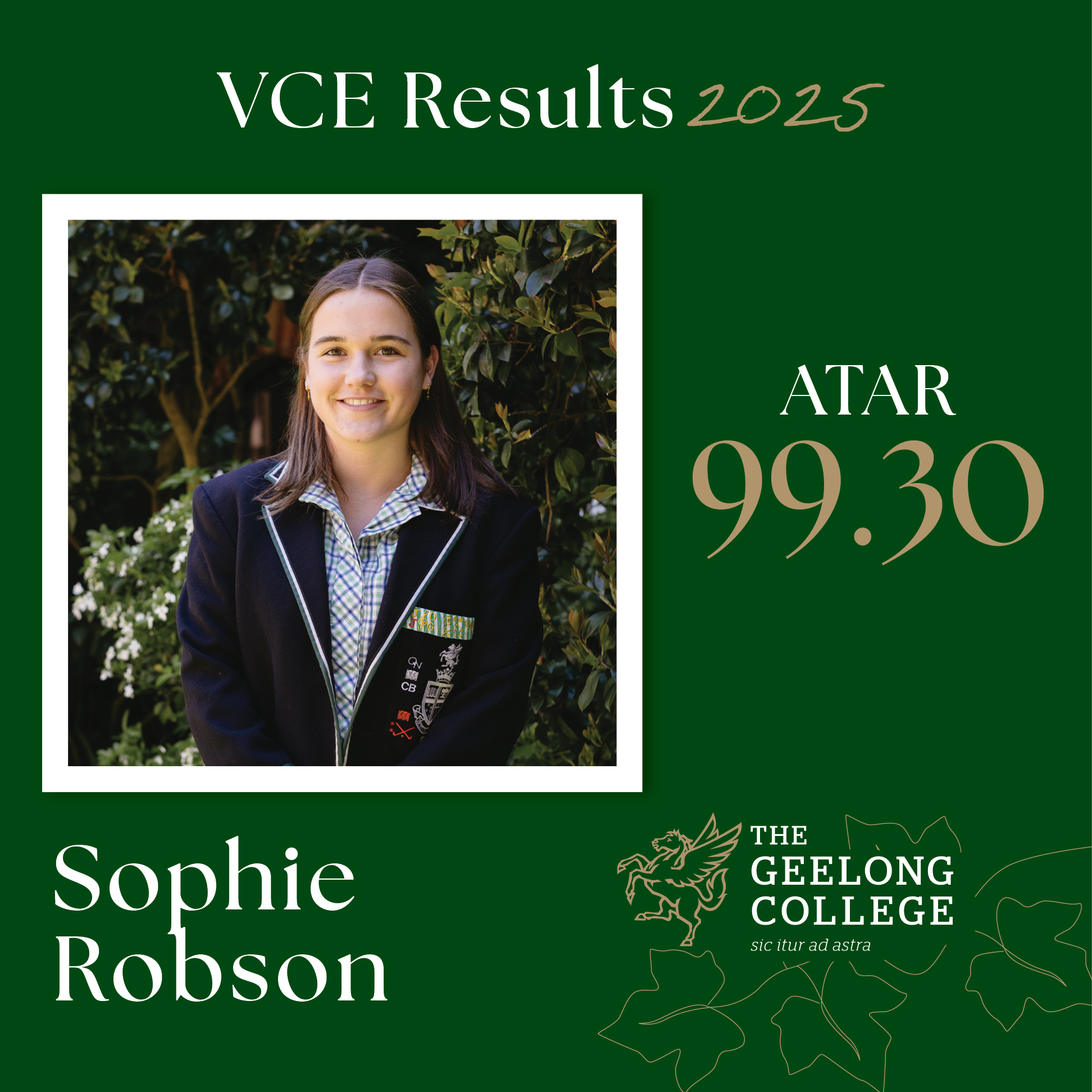 VCE Results social media tile_Sophie_Robson VCE Results social media tile_Sophie_Robson